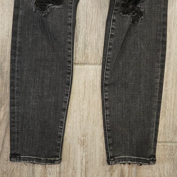 Good American Jeans Womens Size 4 / 27 Good Waist Skinny Grey Distressed Stretch - Picture 6 of 11